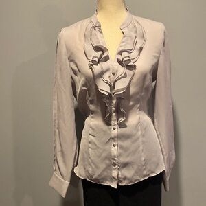 Anne Klein grey ruffles long sleeve